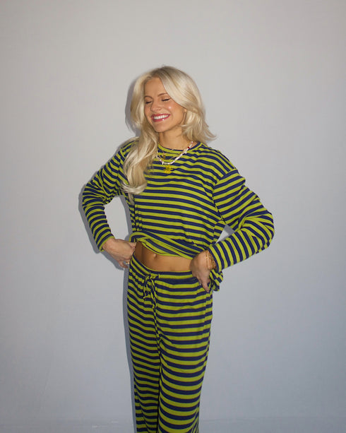 Beach Bum Striped Set // Citrus Green